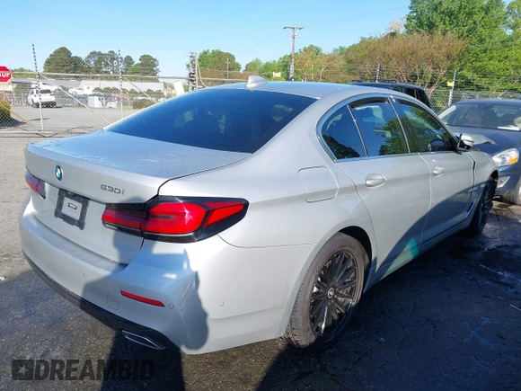 2021 BMW 5 Series 530i with VIN WBA53BH01MWX15298, listed as a IAAI auction lot 42038023 with 49,523 mi miles and . Bid and sale history available at DreamBid. Image 4.