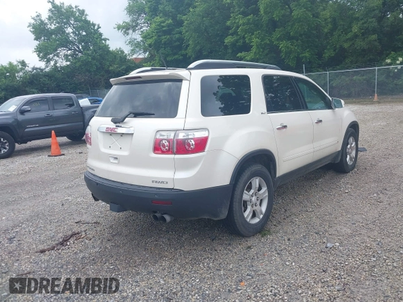 2009 GMC Acadia SLT2 with VIN 1GKEV33D69J208693, listed as a IAAI auction lot 42502300 with Not provided miles and . Bid and sale history available at DreamBid. Image 4.
