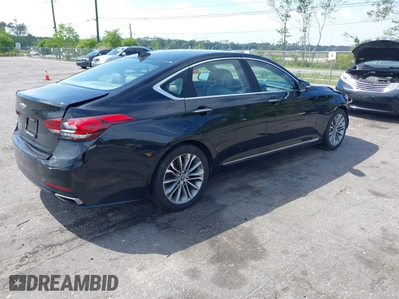 2015 Hyundai Genesis 3.8L with VIN KMHGN4JE5FU063075, listed as a IAAI auction lot 42043518 with 135,079 mi miles. Bid and sale history available at carsss.com. Image 4.
