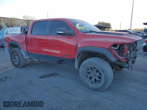 2021 Ram 1500 TRX with VIN 1C6SRFU93MN820101, listed as a Copart auction lot 86768004 with 34,960 mi miles and Salvage Title. Bid and sale history available at carsss.com. Image 4.