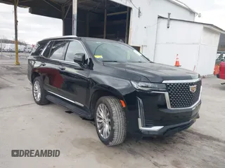 2023 Cadillac Escalade 4WD Premium Luxury with VIN 1GYS4BKL9PR226344, listed as a IAAI auction lot 41844884 with 45,019 mi miles and . Bid and sale history available at DreamBid. Image 1.