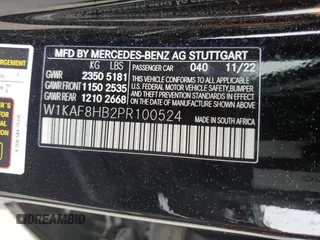2023 Mercedes-Benz C 43 AMG z VIN W1KAF8HB2PR100524, wystawiony jako Copart lot #52094134 z przebiegiem 11 335 mil mil oraz Szkoda całkowita • Salvage title. Historia ofert i sprzedaży dostępna na DreamBid. Obrazek 12.