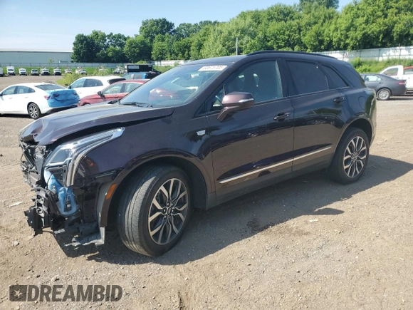 2021 Cadillac XT5 AWD Sport with VIN 1GYKNGRS8MZ152739, listed as a Copart auction lot 60675705 with 51,669 mi miles and Salvage title. Bid and sale history available at DreamBid. Image 1.