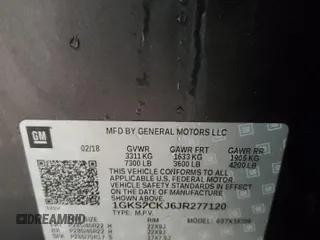 2018 GMC Yukon Denali with VIN 1GKS2CKJ6JR277120, listed as a Copart auction lot 47556525 with 184,424 mi miles and Clean Title. Bid and sale history available at carsss.com. Image 13.