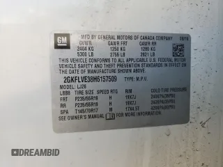 2017 GMC Terrain Denali with VIN 2GKFLVE38H6157509, listed as a Copart auction lot 56245595 with 109,919 mi miles and Salvage title. Bid and sale history available at DreamBid. Image 14.