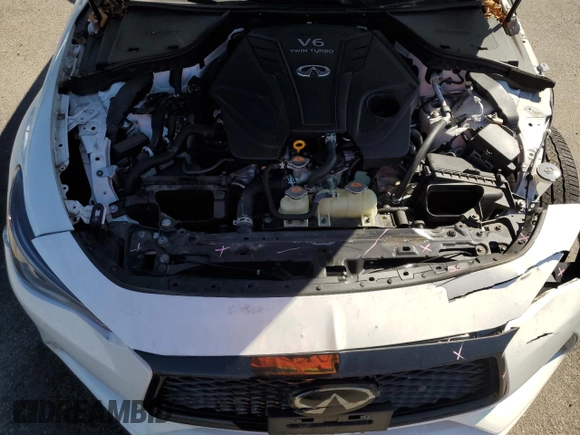 2021 Infiniti Q60 Red Sport 400 with VIN JN1FV7LL3MM560753, listed as a Copart auction lot 69859814 with 38,625 mi miles and Salvage title. Bid and sale history available at DreamBid. Image 11.