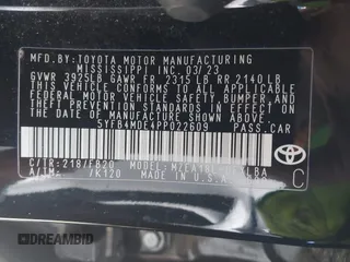 2023 Toyota Corolla LE z VIN 5YFB4MDE4PP022609, wystawiony jako IAAI lot #42355954 z przebiegiem 49 514 mil mil oraz . Historia ofert i sprzedaży dostępna na DreamBid. Obrazek 9.