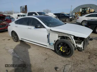2018 Genesis G80 Sport with VIN KMHGN4JB1JU233446, listed as a Copart auction lot 44555625 with 89,291 mi miles and Salvage title. Bid and sale history available at DreamBid. Image 4.