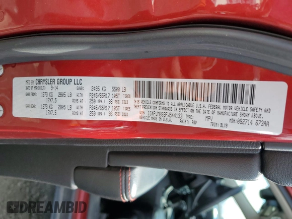 2015 Jeep Cherokee Trailhawk with VIN 1C4PJMBS9FW544133, listed as a Copart auction lot 51000485 with 96,146 mi miles and Salvage Title. Bid and sale history available at carsss.com. Image 13.