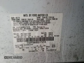 2014 Ford Police Interceptor с VIN 1FAHP2MK8EG175218, выставлен на аукционе Copart как лот 56047785 с пробегом 60 378 миль миль и На запчасти • Non repairable. История ставок и продаж доступна на DreamBid. Изображение 12.