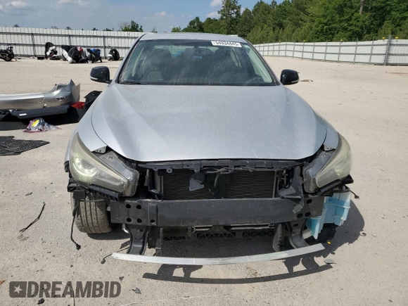 2014 Infiniti Q50 Premium with VIN JN1BV7AR2EM700072, listed as a Copart auction lot 54934445 with 97,381 mi miles and Salvage title. Bid and sale history available at DreamBid. Image 5.