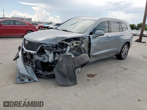 2024 Cadillac XT6 FWD Premium Luxury with VIN 1GYKPCRS7RZ704046, listed as a Copart auction lot 62534055 with 25,644 mi miles and Salvage title. Bid and sale history available at DreamBid. Image 1.