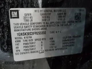 2015 Chevrolet Tahoe Commercial with VIN 1GNSK3EC5FR293350, listed as a Copart auction lot 83570834 with Not provided miles and Salvage title. Bid and sale history available at DreamBid. Image 12.