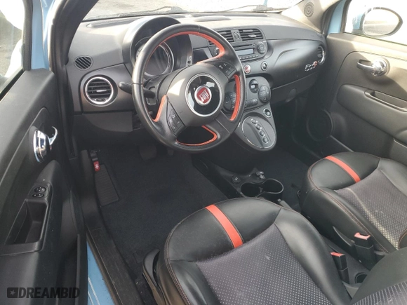 2015 FIAT 500e with VIN 3C3CFFGE4FT603419, listed as a Copart auction lot 85686474 with 0 mi miles and Salvage Title. Bid and sale history available at carsss.com. Image 8.