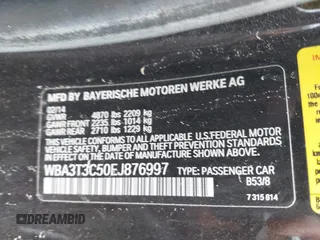 2014 BMW 4 Series 435i with VIN WBA3T3C50EJ876997, listed as a IAAI auction lot 42406299 with 115,048 mi miles and . Bid and sale history available at DreamBid. Image 9.