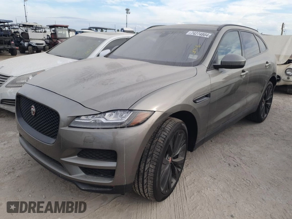 2018 Jaguar F-Pace 35t Prestige with VIN SADCK2EV6JA246221, listed as a Copart auction lot 74274804 with 18,607 mi miles and Salvage title. Bid and sale history available at DreamBid. Image 1.