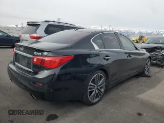 2014 Infiniti Q50 Hybrid Sport with VIN JN1AV7AP9EM690795, listed as a Copart auction lot 45060535 with 100,537 mi miles and Salvage Title. Bid and sale history available at carsss.com. Image 3.