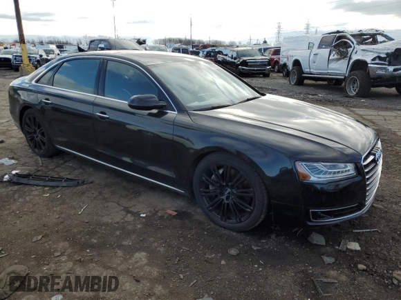 2015 Audi A8 L 4.0T with VIN WAU32AFD3FN036507, listed as a Copart auction lot 49121635 with 77,257 mi miles and Salvage Title. Bid and sale history available at carsss.com. Image 4.