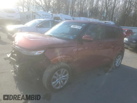 2020 Kia Soul S with VIN KNDJ23AU8L7059682, listed as a Copart auction lot 86647124 with 91,186 mi miles and Salvage Title. Bid and sale history available at carsss.com. Image 1.