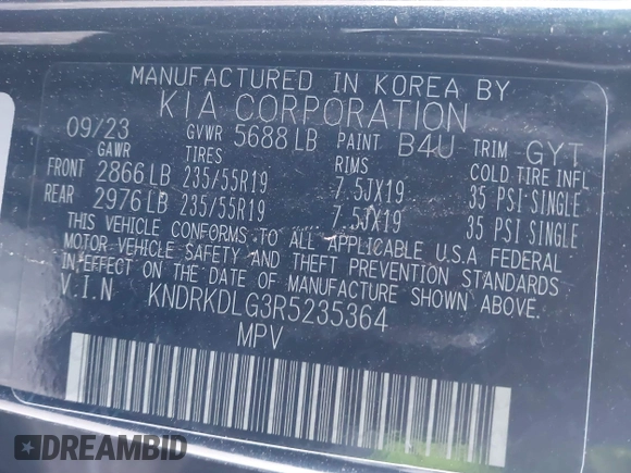 2024 Kia Sorento SX Prestige z VIN KNDRKDLG3R5235364, wystawiony jako IAAI lot #41338909 z przebiegiem 23 629 mil mil oraz . Historia ofert i sprzedaży dostępna na DreamBid. Obrazek 9.