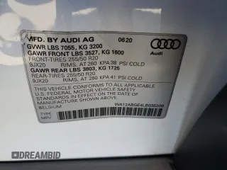 2020 Audi e-tron Sportback Premium Plus with VIN WA12ABGE4LB035209, listed as a Copart auction lot 78139704 with 13,055 mi miles and Salvage title. Bid and sale history available at DreamBid. Image 13.