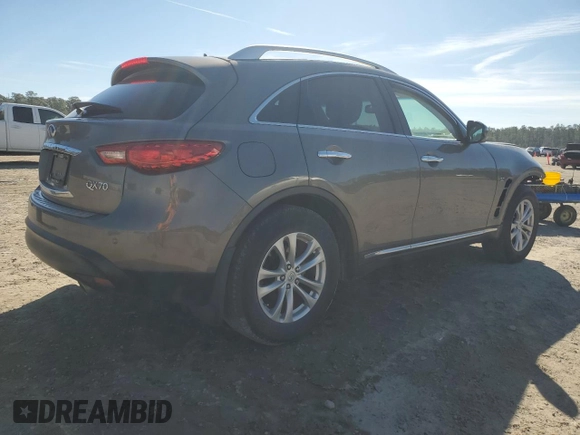 2015 Infiniti QX70 with VIN JN8CS1MU8FM380334, listed as a Copart auction lot 42929405 with 92,090 mi miles and Salvage title. Bid and sale history available at DreamBid. Image 3.