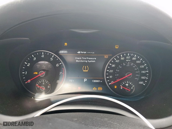 2018 Kia Stinger GT2 with VIN KNAE55LC2J6017954, listed as a Copart auction lot 48860645 with 130,001 mi miles and Salvage Title. Bid and sale history available at carsss.com. Image 9.