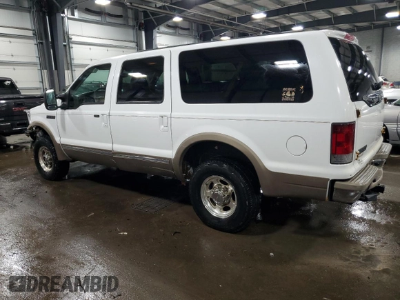 2002 Ford Excursion Limited z VIN 1FMNU43S22EB80551, wystawiony jako Copart lot #44629455 z przebiegiem 182 013 mil mil oraz Szkoda całkowita • Salvage title. Historia ofert i sprzedaży dostępna na DreamBid. Obrazek 2.