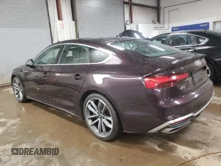 2021 Audi A5 Sportback S line Premium Plus with VIN WAUFACF56MA025896, listed as a Copart auction lot 46140244 with 39,531 mi miles. Bid and sale history available at carsss.com. Image 2.