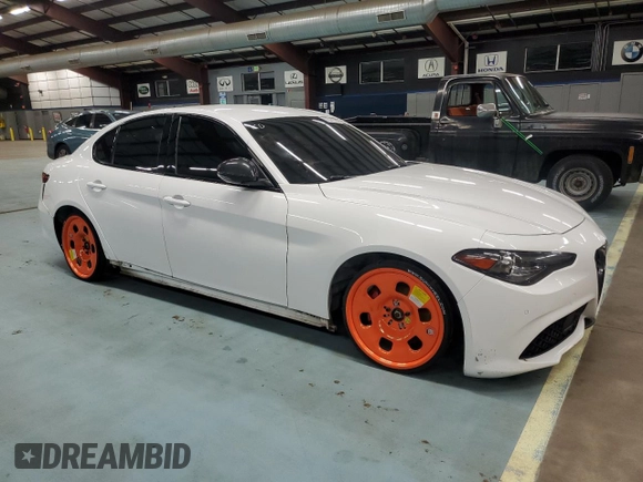 2019 Alfa Romeo Giulia Ti Sport with VIN ZARFANBN7K7600768, listed as a Copart auction lot 73277804 with 120,017 mi miles and Salvage Title. Bid and sale history available at carsss.com. Image 4.