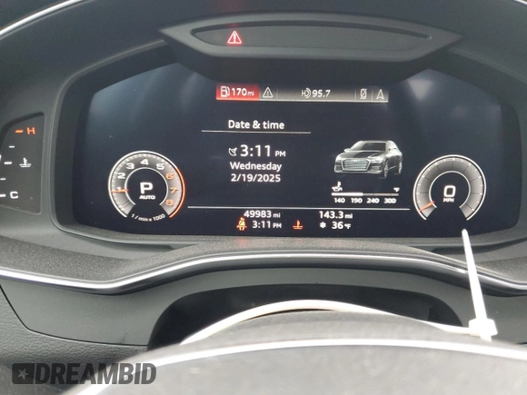 2019 Audi A6 Premium Plus with VIN WAUL2AF22KN074125, listed as a Copart auction lot 45741245 with 49,983 mi miles and Salvage Title. Bid and sale history available at carsss.com. Image 9.