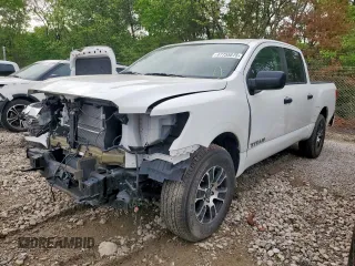 2024 Nissan Titan SV with VIN 1N6AA1ECXRN112621, listed as a Copart auction lot 47755875 with 9,298 mi miles and Salvage title. Bid and sale history available at DreamBid. Image 1.