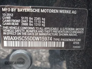 2013 BMW 5 Series 528i xDrive with VIN WBAXH5C55DDW15974, listed as a IAAI auction lot 42185094 with Not provided miles and . Bid and sale history available at DreamBid. Image 9.