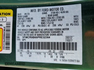 2023 Ford Bronco Sport Big Bend z VIN 3FMCR9B66PRE32364, wystawiony jako Copart lot #53742325 z przebiegiem 30 253 mil mil oraz Szkoda całkowita • Salvage title. Historia ofert i sprzedaży dostępna na DreamBid. Obrazek 13.