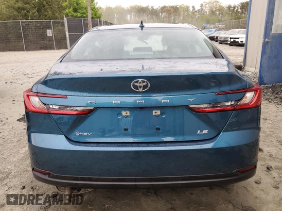 2025 Toyota Camry LE with VIN 4T1DAACK8SU558316, listed as a Copart auction lot 53994435 with 12,327 mi miles and Non Repairable. Bid and sale history available at DreamBid. Image 6.