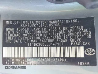 2006 Toyota Avalon XL with VIN 4T1BK36B36U147987, listed as a IAAI auction lot 42025616 with 247,270 mi miles. Bid and sale history available at carsss.com. Image 9.