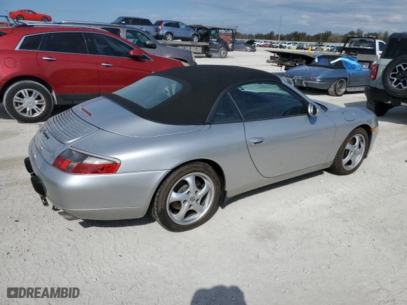 1999 Porsche 911 Carrera with VIN WP0CA2995XS654532, listed as a Copart auction lot 77587064 with 0 mi miles and Salvage Title. Bid and sale history available at carsss.com. Image 3.