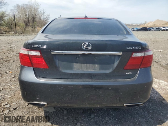 2009 Lexus LS 460 with VIN JTHCL46F695002146, listed as a Copart auction lot 53454775 with Not Provided miles and Salvage Title. Bid and sale history available at DreamBid. Image 6.