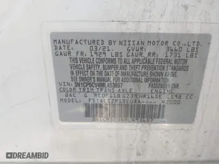 2021 Nissan Kicks SV with VIN 3N1CP5CV4ML493657, listed as a IAAI auction lot 41857883 with 258,207 mi miles. Bid and sale history available at carsss.com. Image 9.