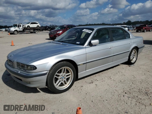 2001 BMW 7 Series 740iL with VIN WBAGH83471DP25381, listed as a Copart auction lot 82476994 with 236,876 mi miles and Clean Title. Bid and sale history available at carsss.com. Image 1.