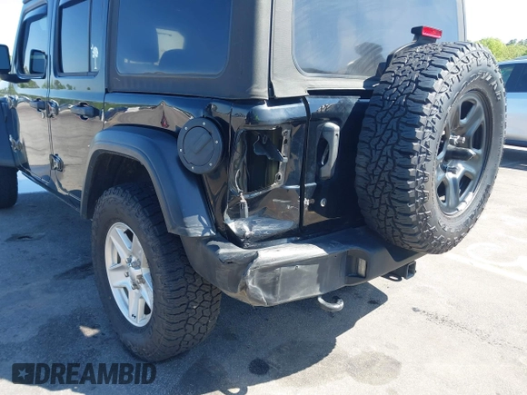 2018 Jeep Wrangler Unlimited Sport with VIN 1C4HJXDN3JW198375, listed as a IAAI auction lot 41965568 with 106,418 mi miles and . Bid and sale history available at DreamBid. Image 6.