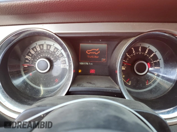 2013 Ford Mustang V6 with VIN 1ZVBP8AM5D5227503, listed as a Copart auction lot 61601645 with 155,178 mi miles and Salvage title. Bid and sale history available at DreamBid. Image 9.