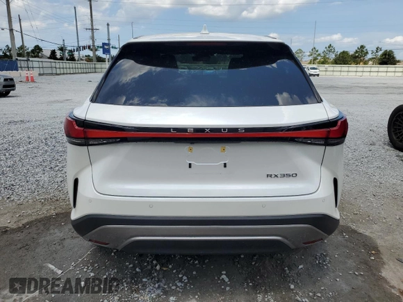 2025 Lexus RX 350 with VIN 2T2BAMBA3SC054318, listed as a Copart auction lot 58315235 with 5,452 mi miles and Salvage title. Bid and sale history available at DreamBid. Image 6.