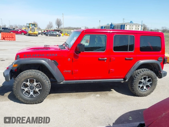 2020 Jeep Wrangler Unlimited Rubicon with VIN 1C4HJXFG3LW186387, listed as a IAAI auction lot 41821939 with 45,691 mi miles and . Bid and sale history available at DreamBid. Image 14.