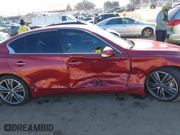 2014 Infiniti Q50 Sport with VIN JN1BV7AP4EM676615, listed as a IAAI auction lot 42007415 with 80,276 mi miles and . Bid and sale history available at DreamBid. Image 13.