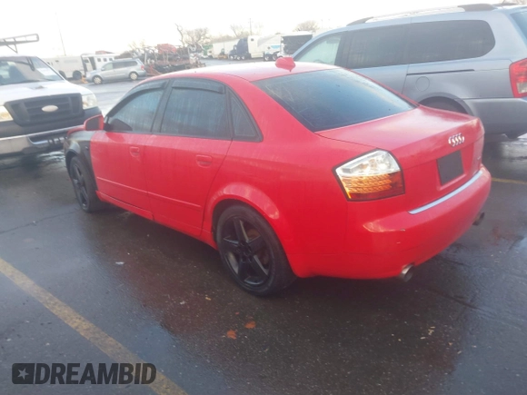 2004 Audi A4 1.8T with VIN WAULC68EX4A224462, listed as a IAAI auction lot 41705471 with 167,748 mi miles. Bid and sale history available at carsss.com. Image 3.