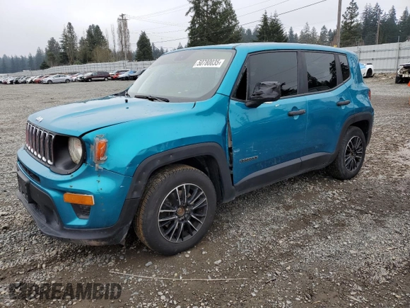 2020 Jeep Renegade Sport with VIN ZACNJAAB1LPM01724, listed as a Copart auction lot 50780035 with 102,140 mi miles and Clean Title. Bid and sale history available at carsss.com. Image 1.