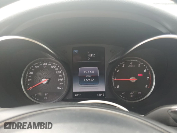 2015 Mercedes-Benz C 300 Luxury with VIN 55SWF4KB2FU093109, listed as a Copart auction lot 56883575 with 117,687 mi miles and Salvage title. Bid and sale history available at DreamBid. Image 9.