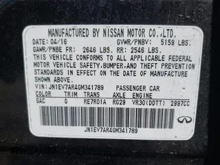 2016 Infiniti Q50 with VIN JN1EV7AR4GM341789, listed as a IAAI auction lot 42047372 with 107,590 mi miles and . Bid and sale history available at DreamBid. Image 9.
