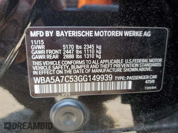 2016 BMW 5 Series 528i xDrive с VIN WBA5A7C53GG149939, выставлен на аукционе Copart как лот 59886535 с пробегом 131 547 миль миль и Чистый • Clean title. История ставок и продаж доступна на DreamBid. Изображение 12.